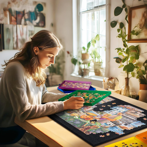 Foldable jigsaw puzzle board - puzzle,