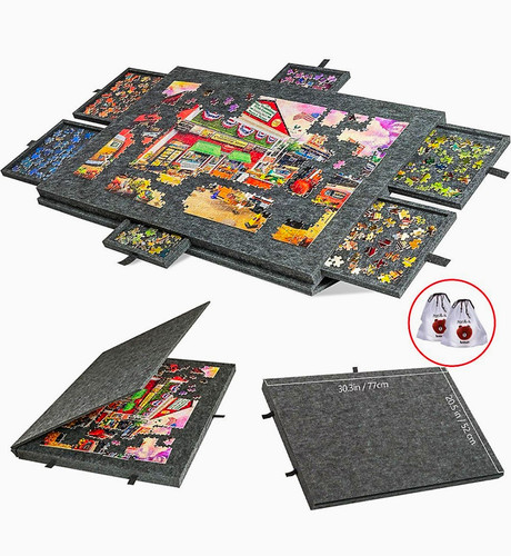Grey felt jigsaw puzzle - grey,