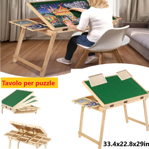 Jigsaw puzzle table with - jigsaw,