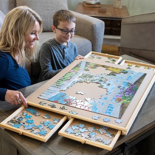 Foldable wooden jigsaw puzzle - wooden,